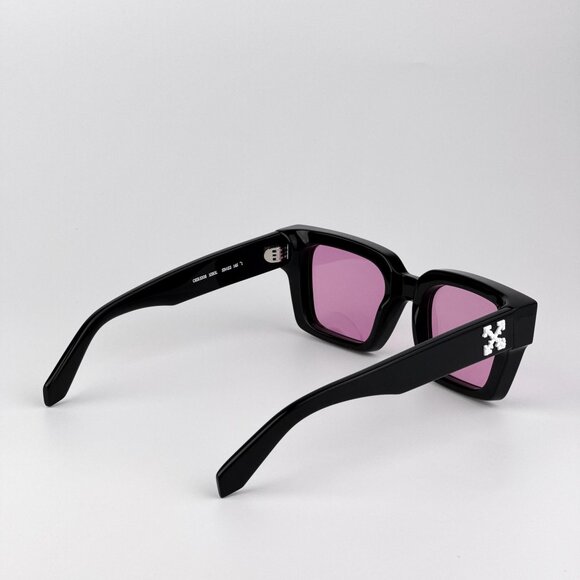 Off-White VIRGIL Sunglasses – Black Square Frame Pink Lense | Model OERI008 1030 - Picture 5 of 11